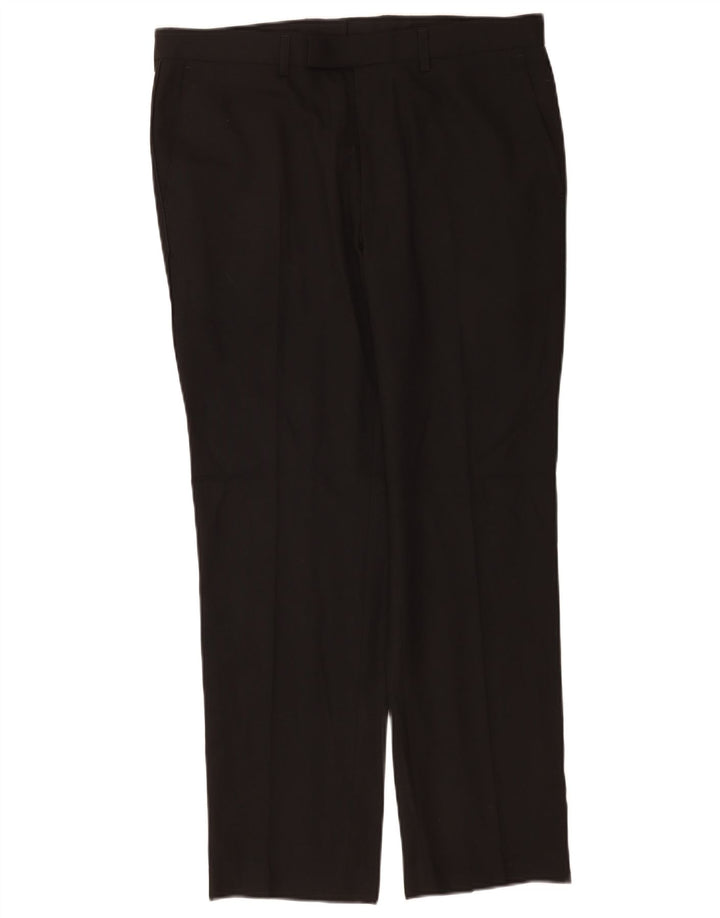 Marks & Spencer Herren Slim Fit Anzughose W34 L29 Schwarz Polyester