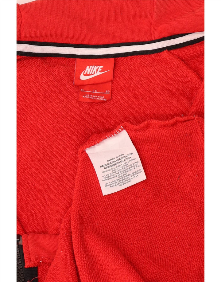 NIKE Herren-Kapuzenpullover mit Reißverschluss, XL, rote Baumwolle
