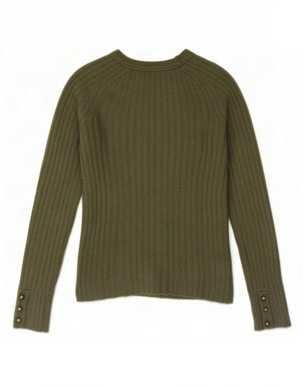Zara Damen Crop-Pullover mit U-Boot-Ausschnitt, Gr. 10, Small Khaki