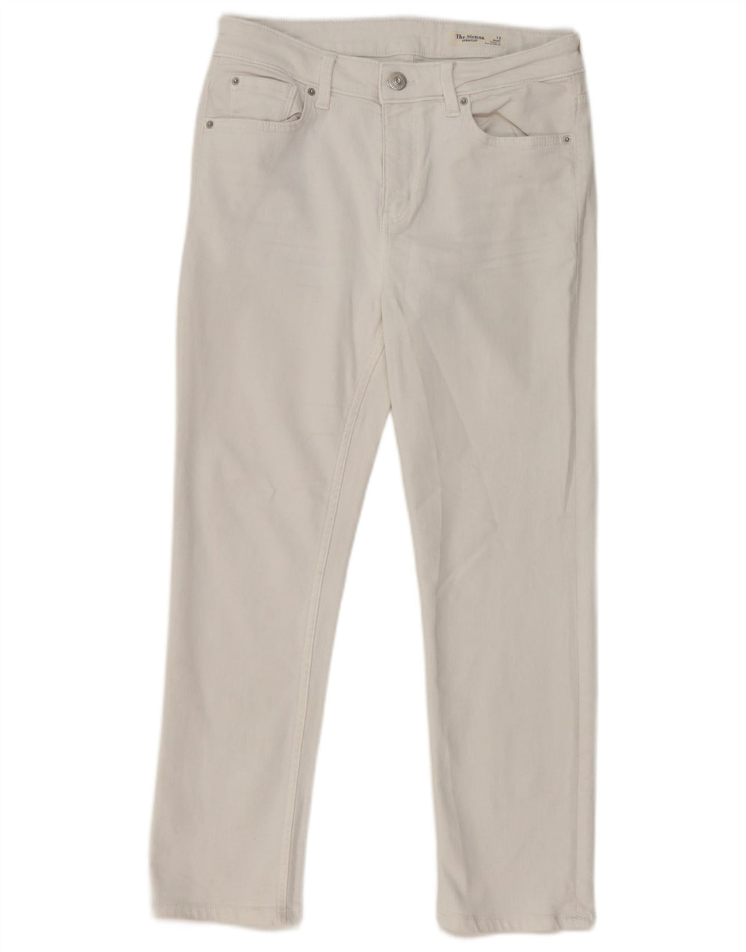 Marks & Spencer Damen The Sienna Straight Jeans UK 12 Medium W30 L26 Weiß