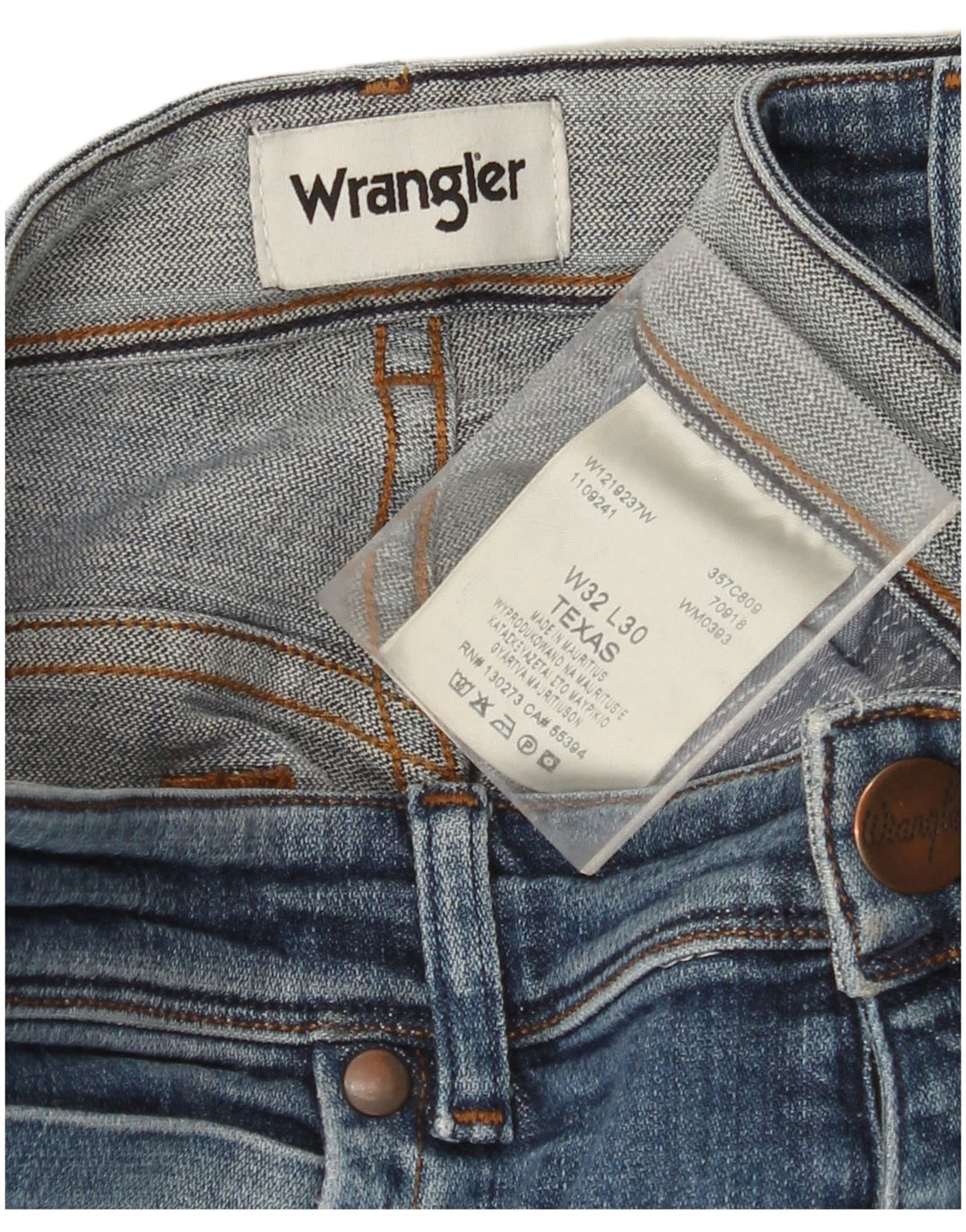 WRANGLER Herren Texas Straight Jeans W32 L30 Blaue Baumwolle