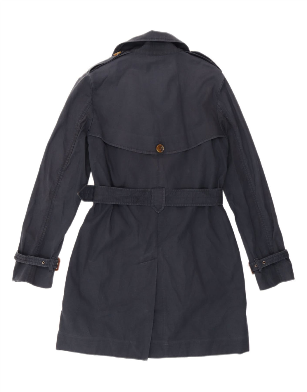 French Connection Damen Trenchcoat UK 10 Small Marineblaue Baumwolle