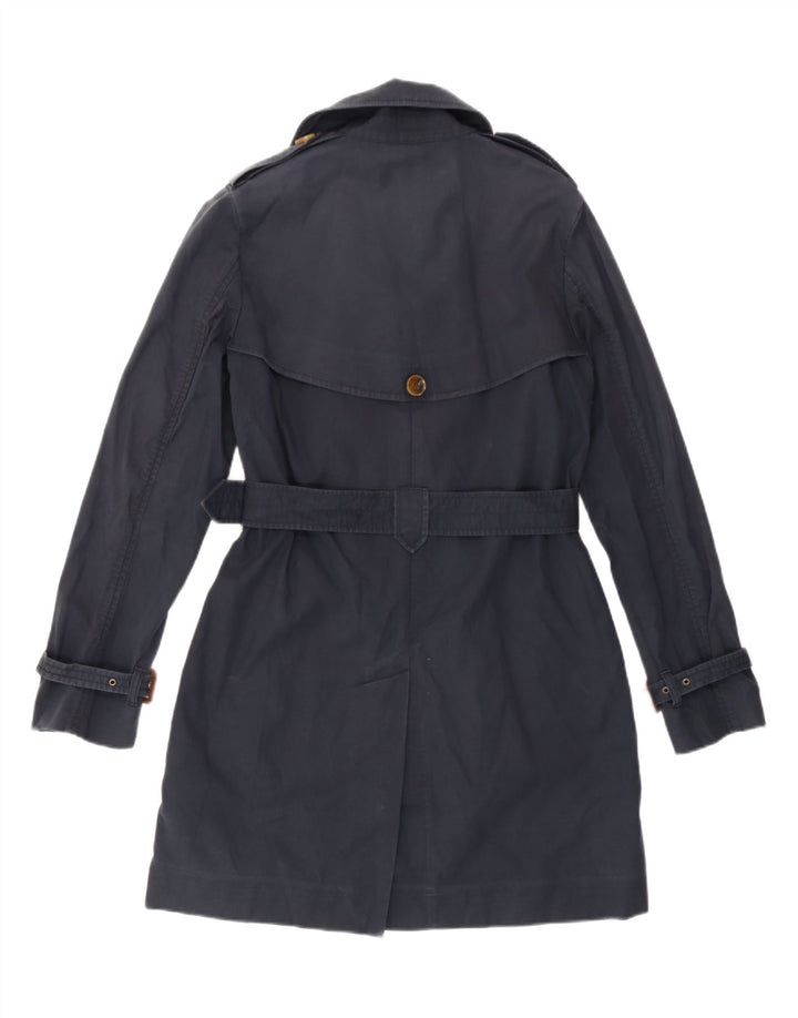 French Connection Damen Trenchcoat UK 10 Small Marineblaue Baumwolle
