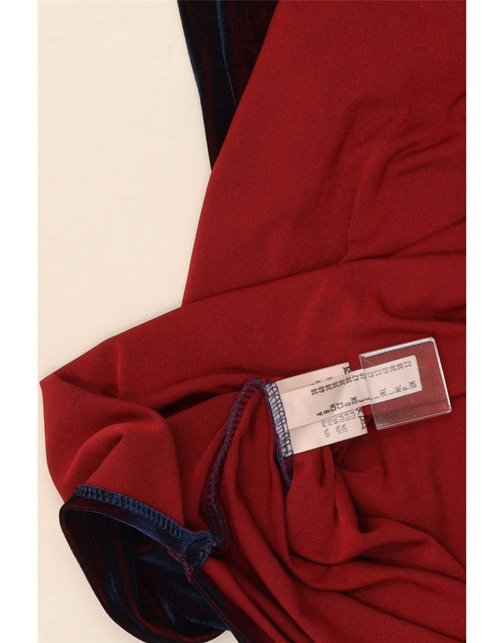 CLOCK HOUSE Damen Ärmelloses Maxikleid UK 12 Mittelrotes Polyester