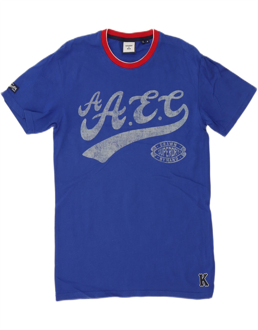 Superdry Herren Grafik-T-Shirt-Oberteil, Größe S, Blau, Baumwolle