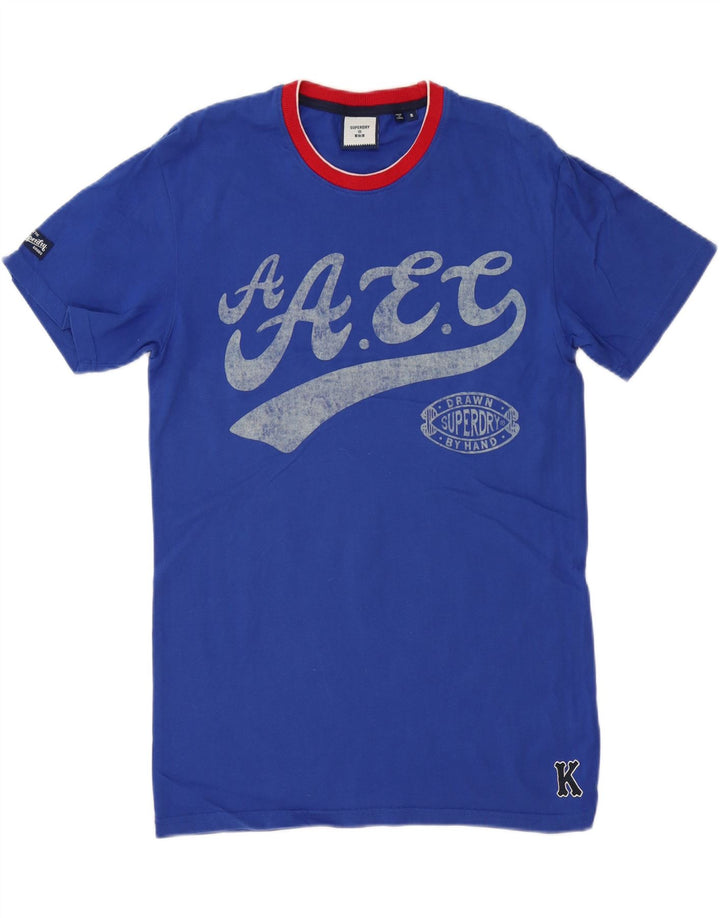 Superdry Herren Grafik-T-Shirt-Oberteil, Größe S, Blau, Baumwolle