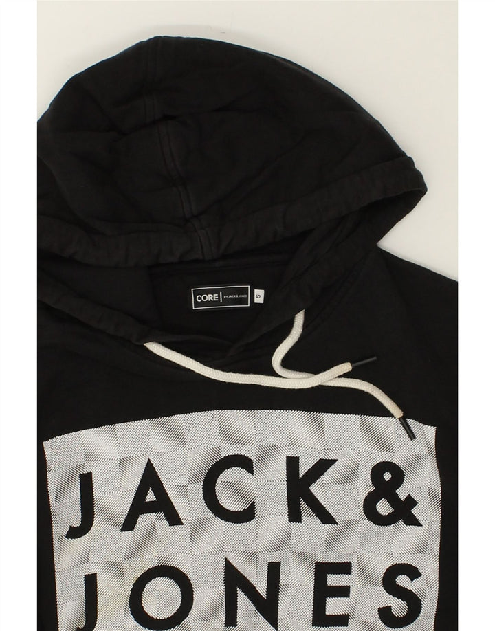 JACK & JONES Mens Graphic Hoodie Jumper Small Black Cotton | Vintage Jack & Jones | Thrift | Second-Hand Jack & Jones | Used Clothing | Messina Hembry 