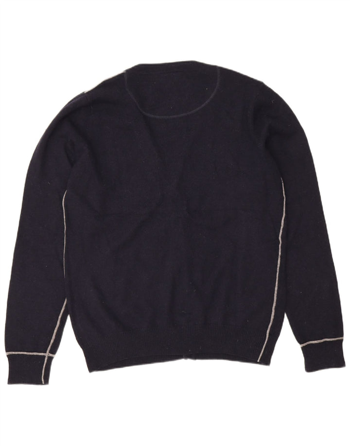 Gianmarco Venturi Herren Strickjacke XL Marineblaue Lammwolle