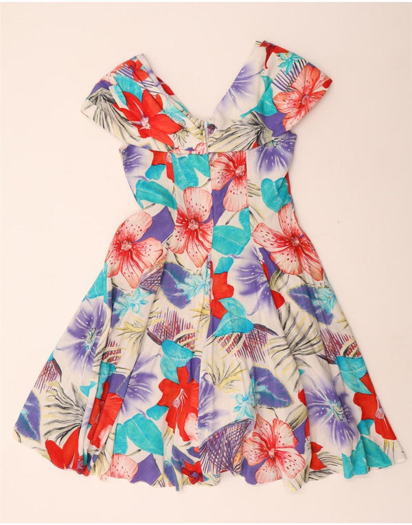 Charles Vogele Damen-A-Linien-Kleid, Größe S, mehrfarbig, Blumenmuster, Viskose