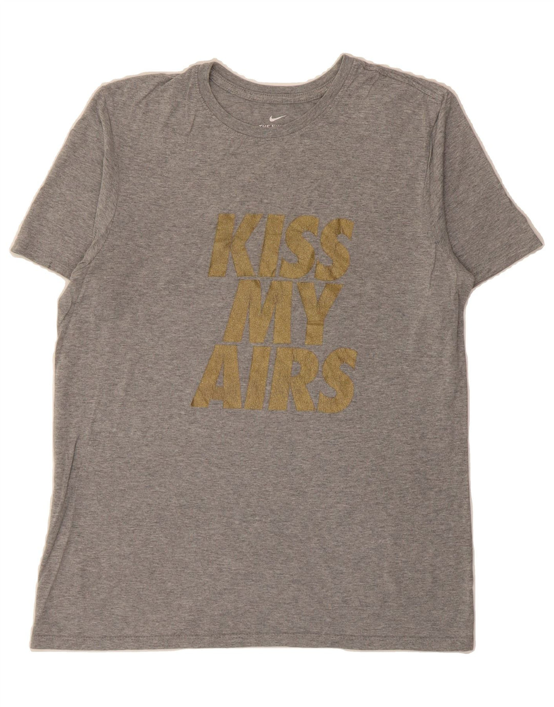 NIKE Womens Athletic Cut Graphic T-Shirt Top UK 14 Medium Grey Vintage Nike and Second-Hand Nike from Messina Hembry 