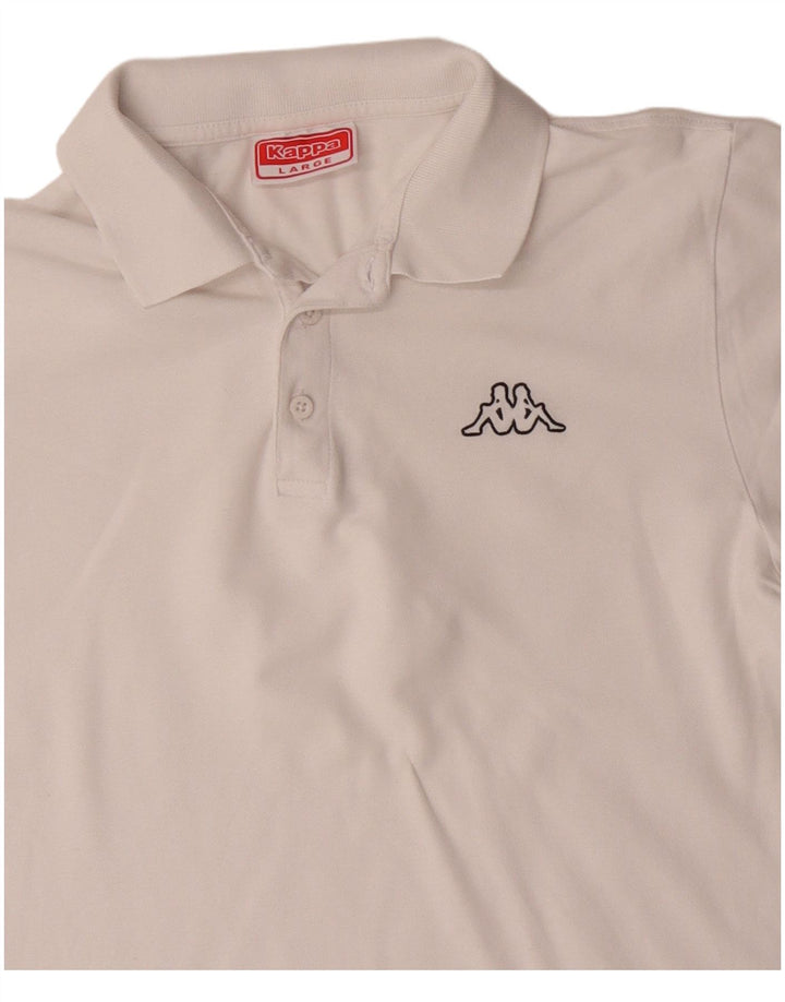 KAPPA Herren-Poloshirt, groß, weiße Baumwolle