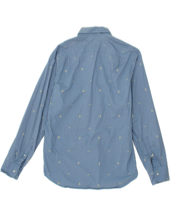 J. CREW Mens Abstract Pattern Shirt Medium Blue Cotton Vintage J. Crew and Second-Hand J. Crew from Messina Hembry 