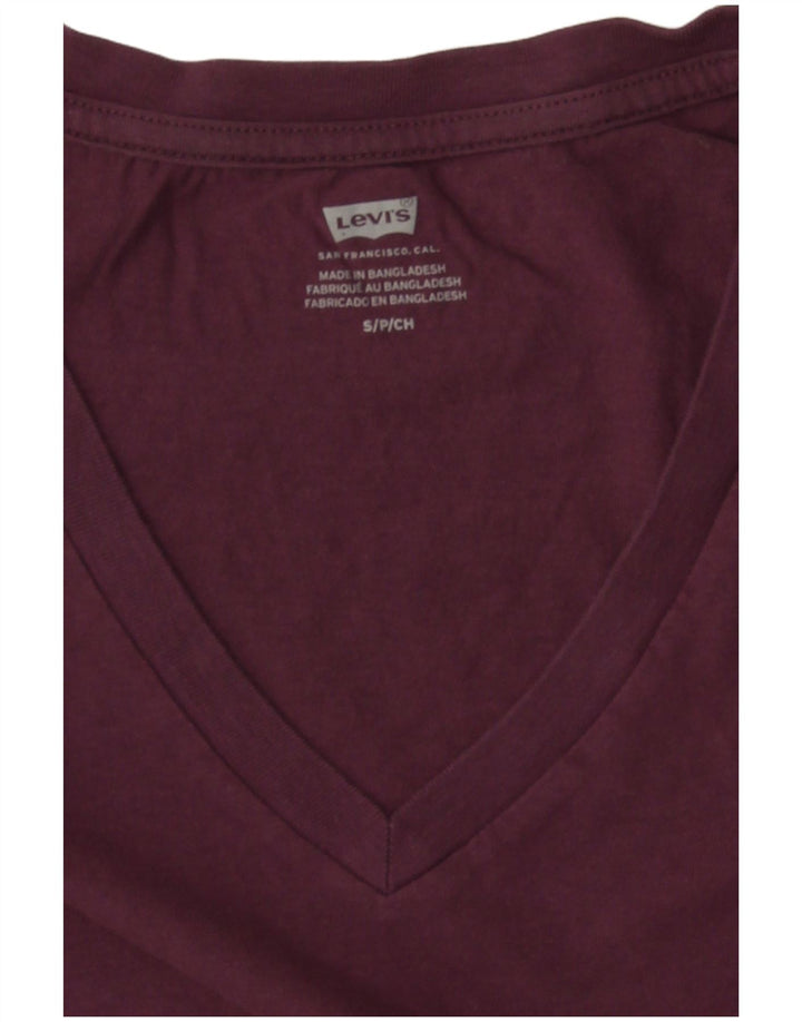 Levi's Damen T-Shirt Top UK 10 Small Burgund