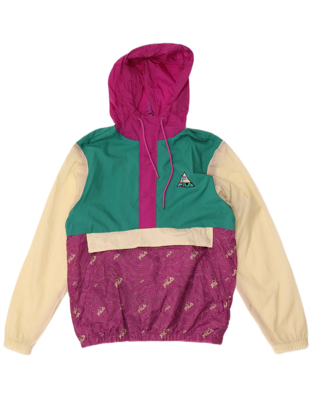 Fila Herren-Trainingsanzug mit Grafik-Pullover, Jacke, Größe S, Lila, Farbblock