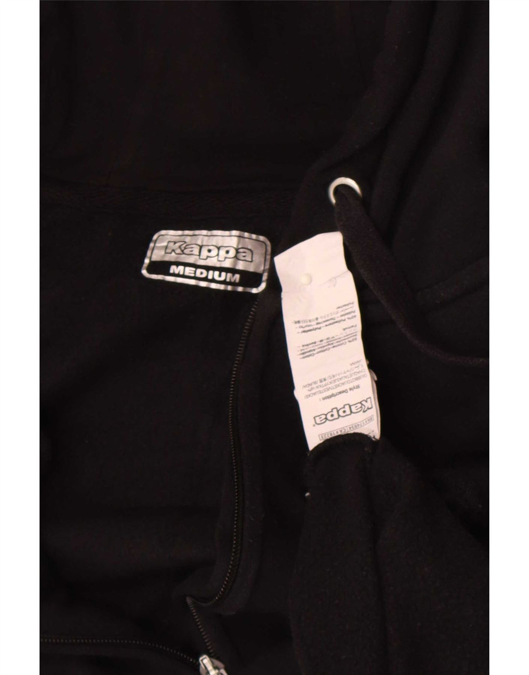 Kappa Herren-Kapuzenpullover mit Reißverschluss, mittelschwarz, Baumwolle