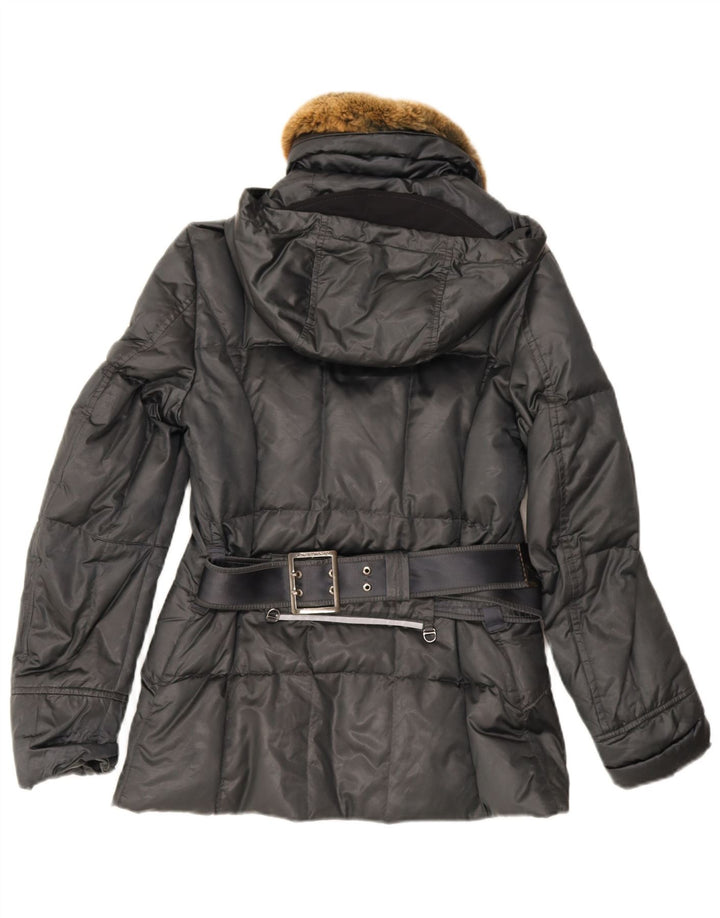PEUTEREY Wattierte Damenjacke mit Kapuze IT 42 mittelgraue Baumwolle
