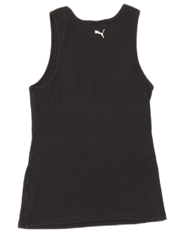 Puma Womens Graphic Vest Top UK 14 Große schwarze Baumwolle