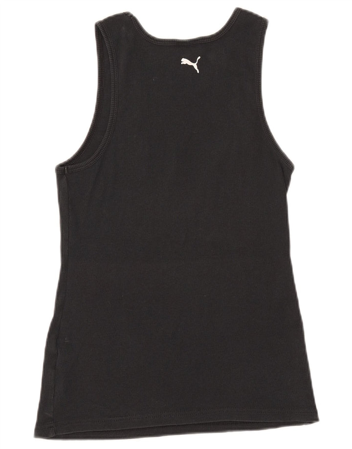 Puma Womens Graphic Vest Top UK 14 Große schwarze Baumwolle