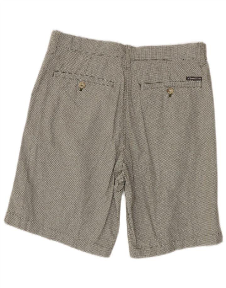 EDDIE BAUER Herren Chino-Shorts W30 Medium Khaki Hahnentritt-Baumwolle
