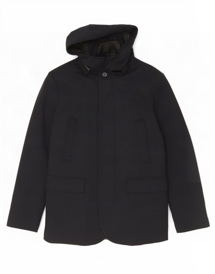 Zara Herren-Utility-Jacke mit Kapuze, UK 38, mittleres Marineblau