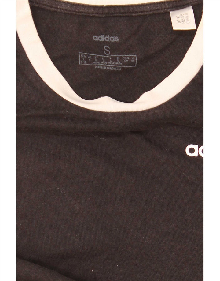 Adidas Damen T-Shirt Top UK 8/10 Small Schwarz