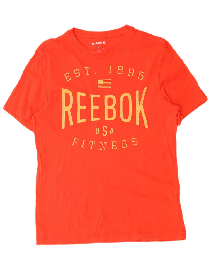 Reebok Herren Grafik T-Shirt Top Small Rot Baumwolle