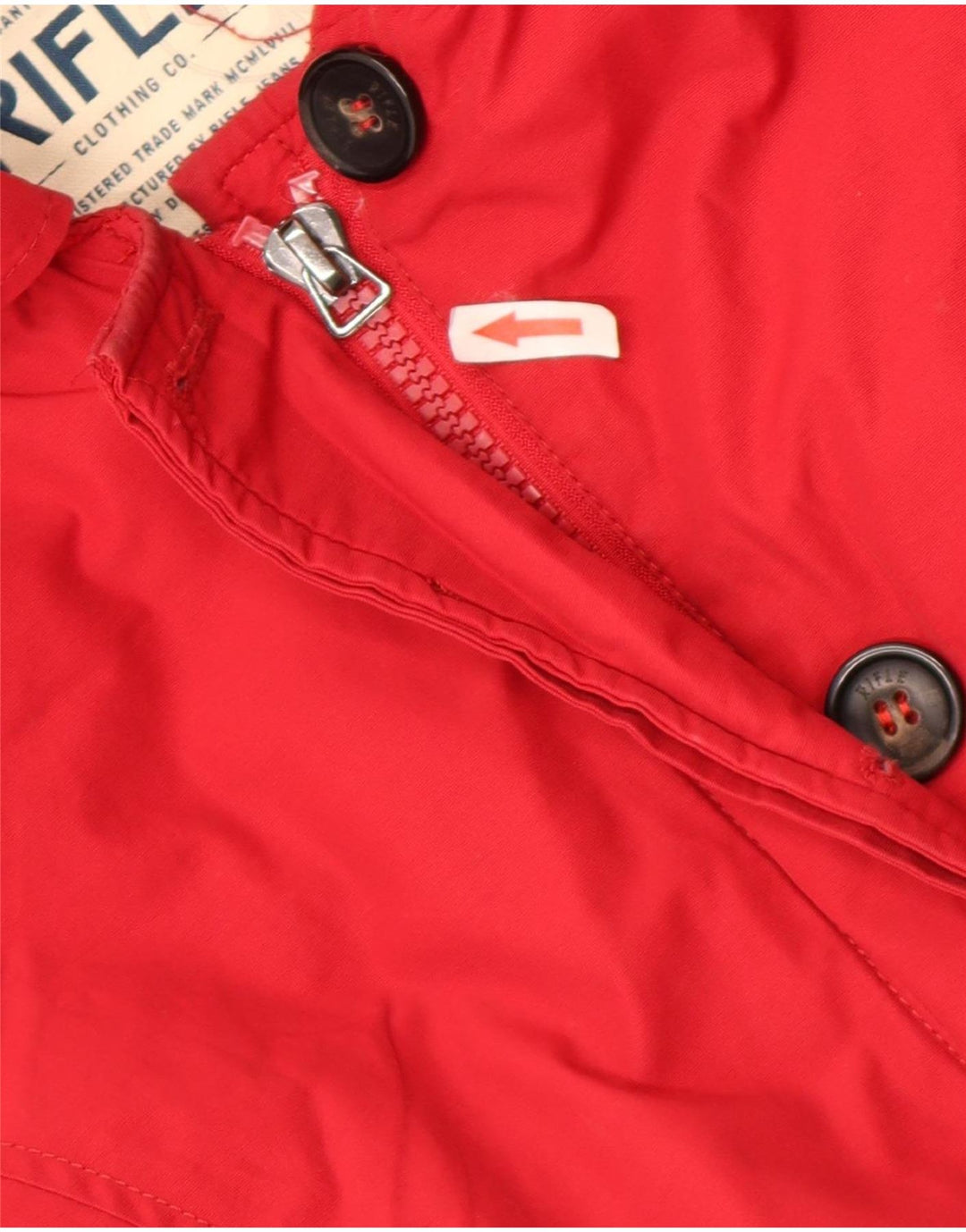 Gefütterte Damen-Kapuzenjacke von Rifle, UK 14, mittelrote Baumwolle