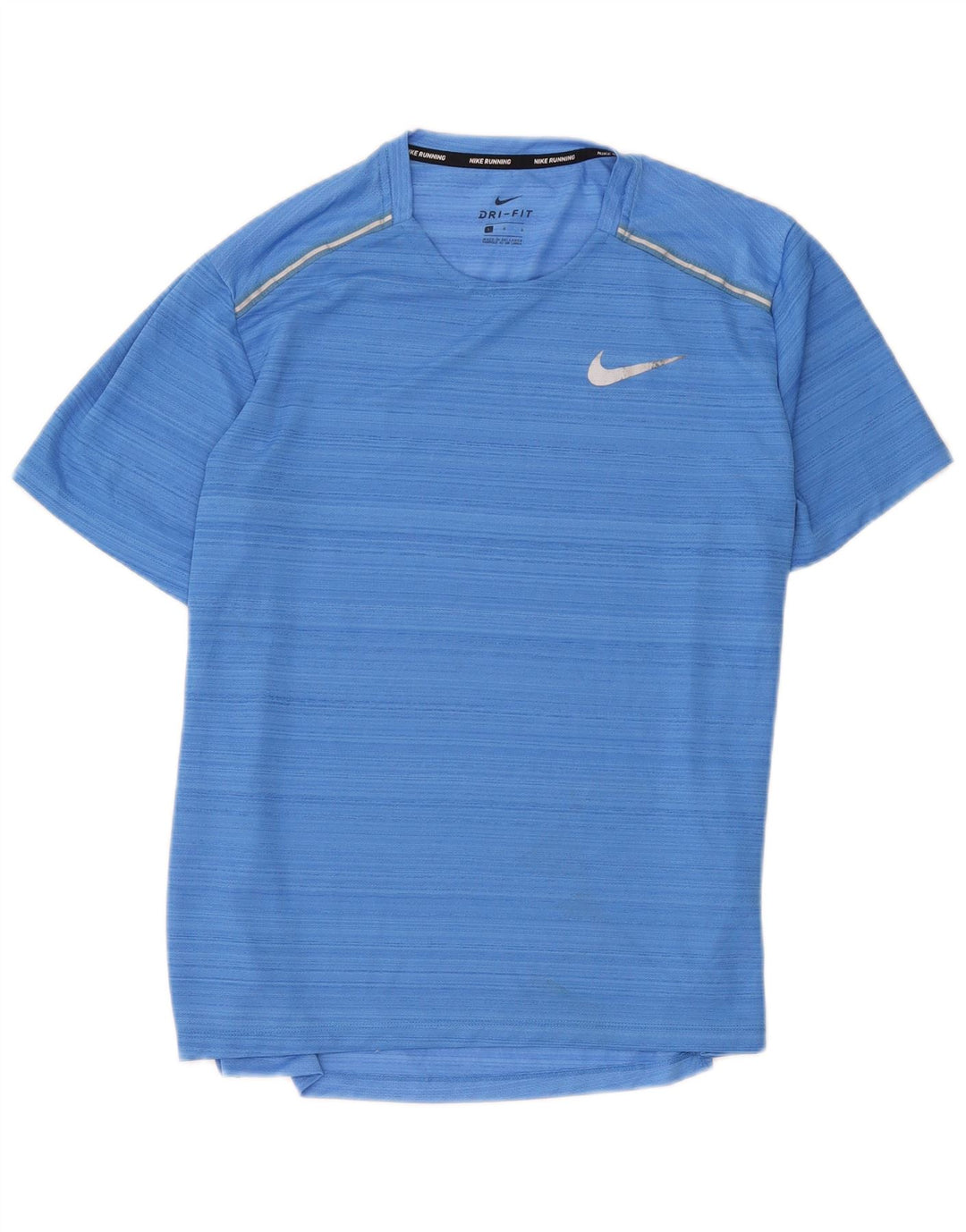 Nike Herren Dri Fit T-Shirt Top, groß, blau gestreift, Polyester