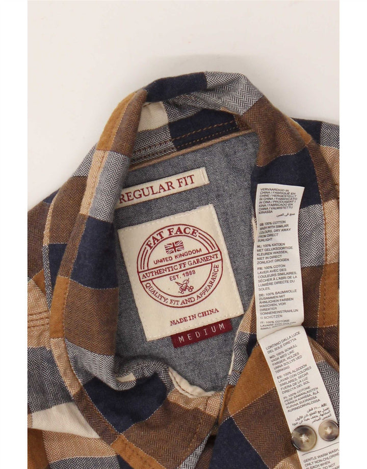 Fat Face Herren-Hemd mit normaler Passform, mittelgroße, mehrfarbige Gingham-Baumwolle