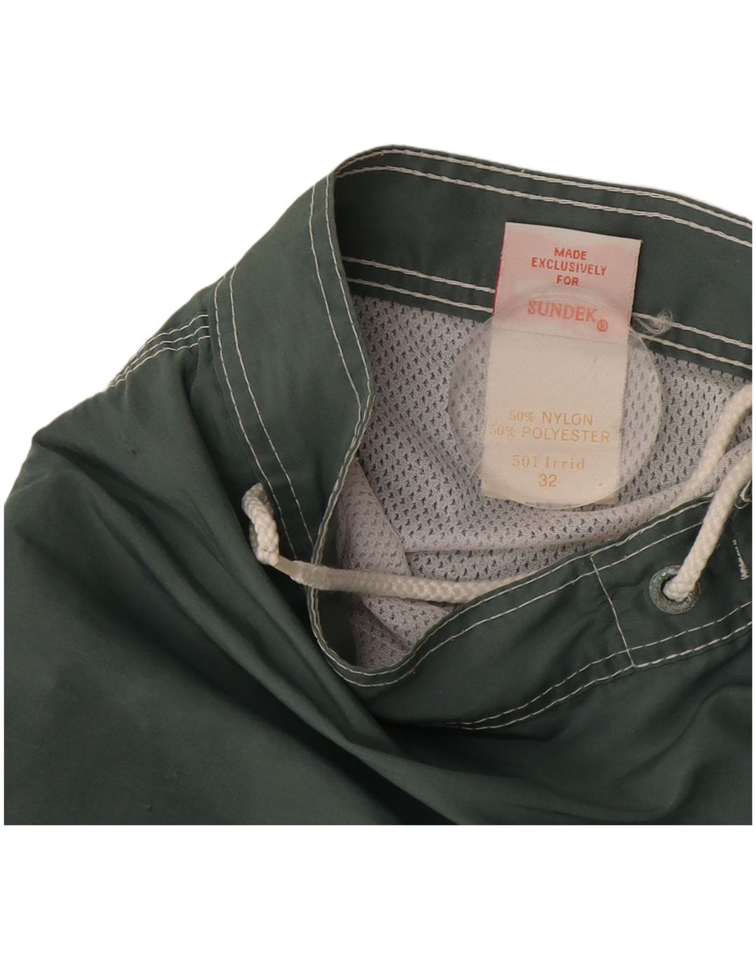 Sundek Herren-Badeshorts aus mittelgrünem Colourblock-Nylon