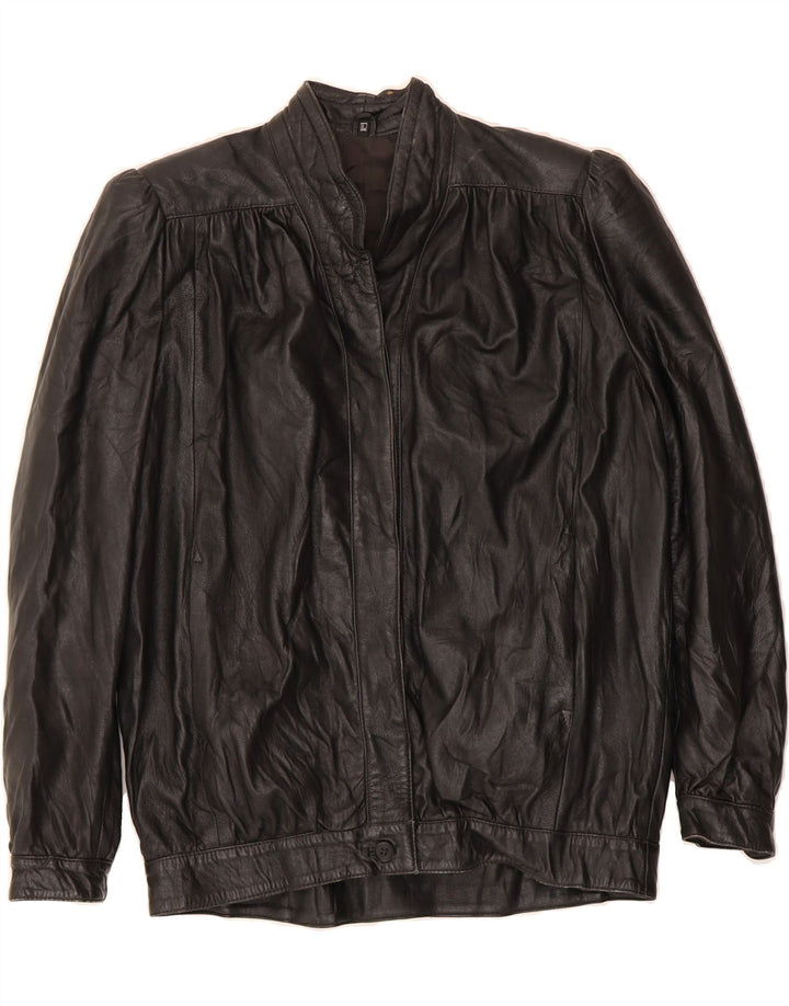 CIAO Womens Oversized Leather Jacket UK 16 Large Black Leather Vintage Ciao and Second-Hand Ciao from Messina Hembry 