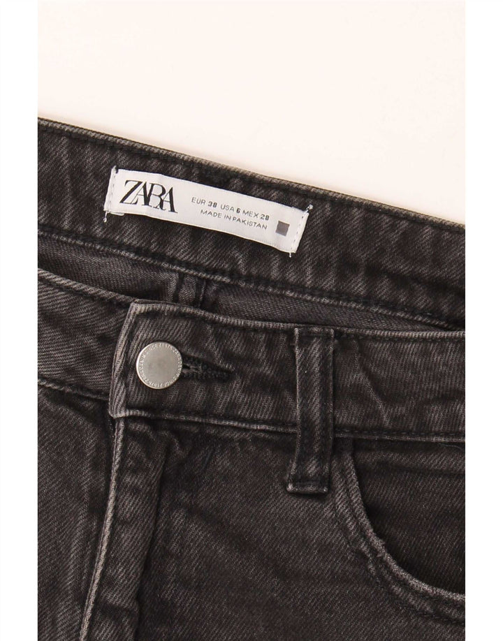 Zara Damen-Jeans mit hoher Taille, EU 38, Größe S, W28, L27, Grau