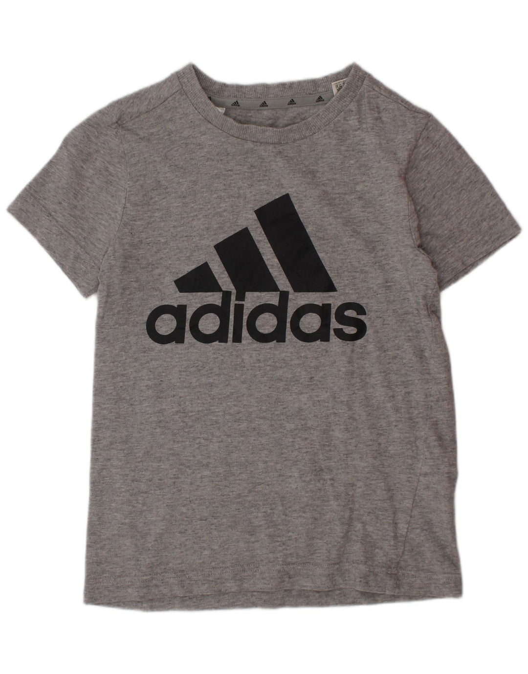 ADIDAS Grafik-T-Shirt für Jungen, 7–8 Jahre, graue Baumwolle