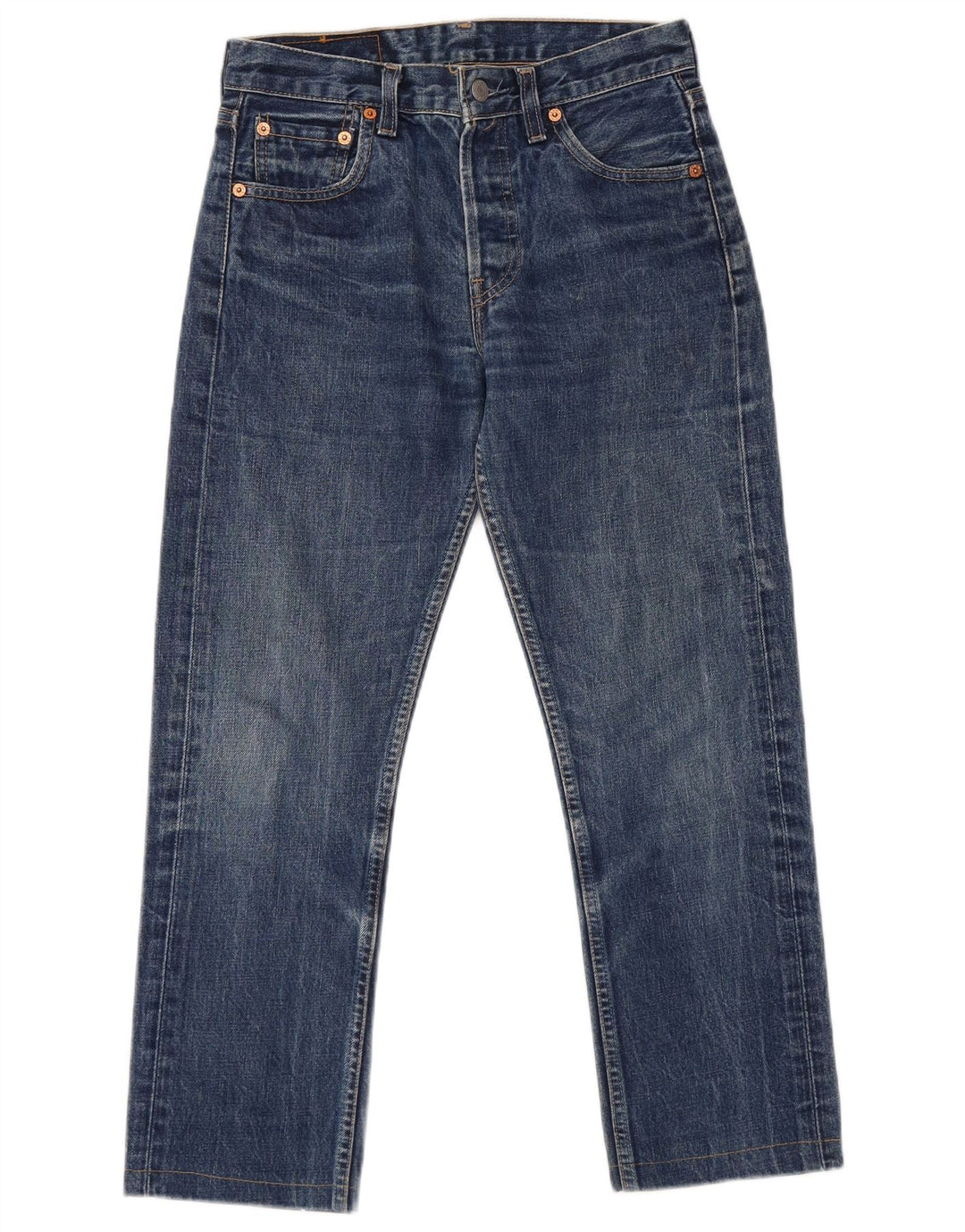 Levi's Herren 513 Slim Straight Cropped Jeans W28 L25 Blaue Baumwolle