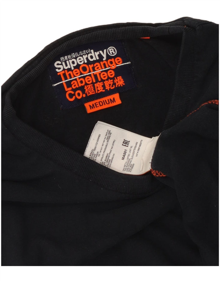 Superdry Herren T-Shirt-Oberteil aus mittelschwarzer Baumwolle