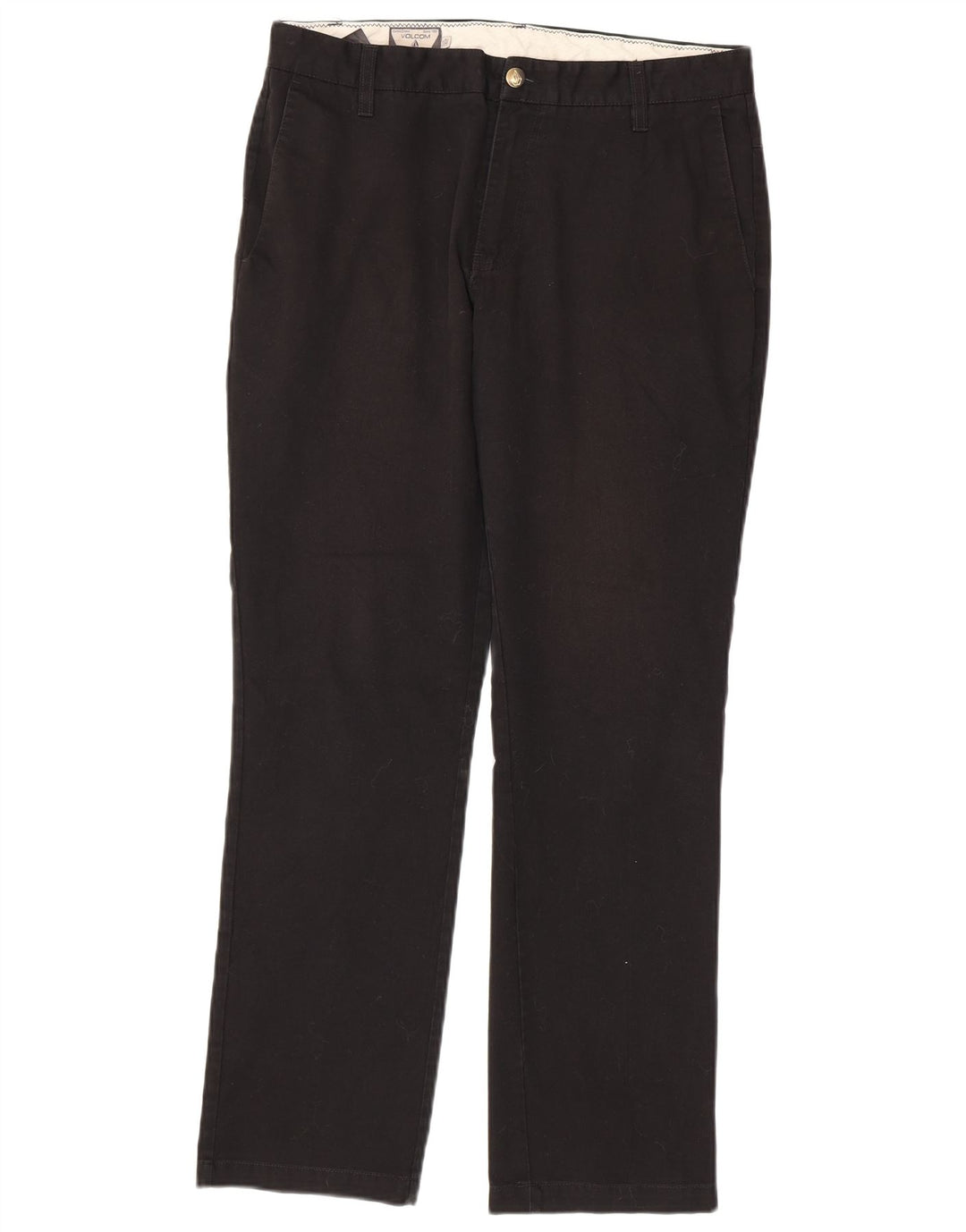 Volcom Herren gerade Chinohose W32 L30 schwarze Baumwolle