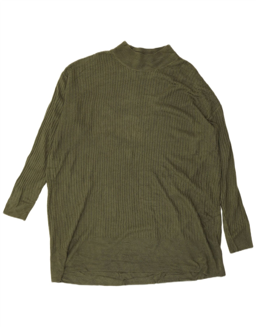 MARKS & SPENCER Womens Oversized Turtle Neck Jumper Sweater UK 18 XL Khaki