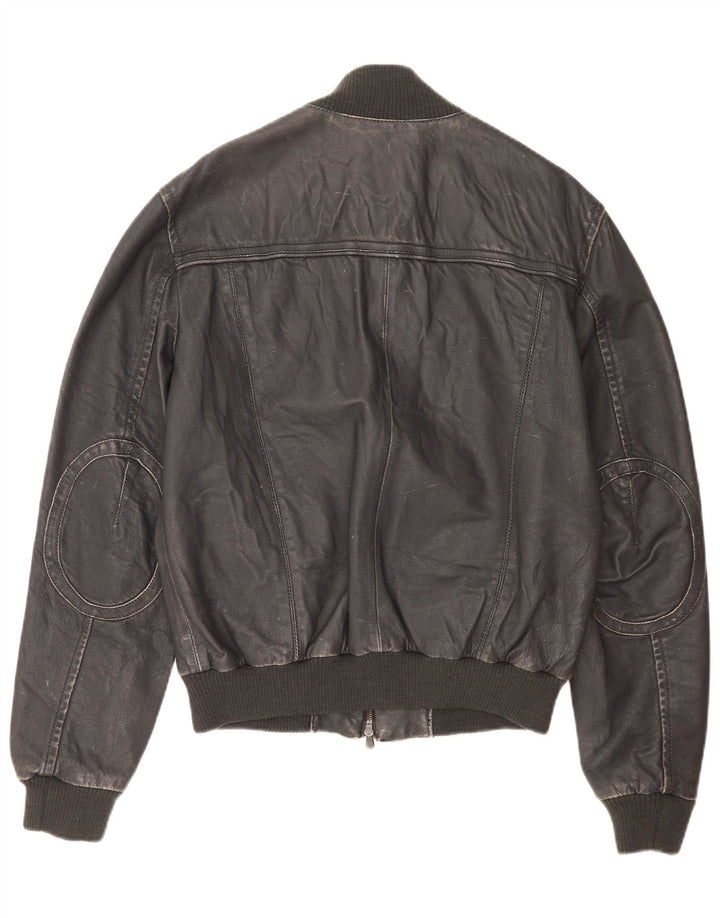 Vintage Herren Lederjacke IT 50 Großes schwarzes Leder