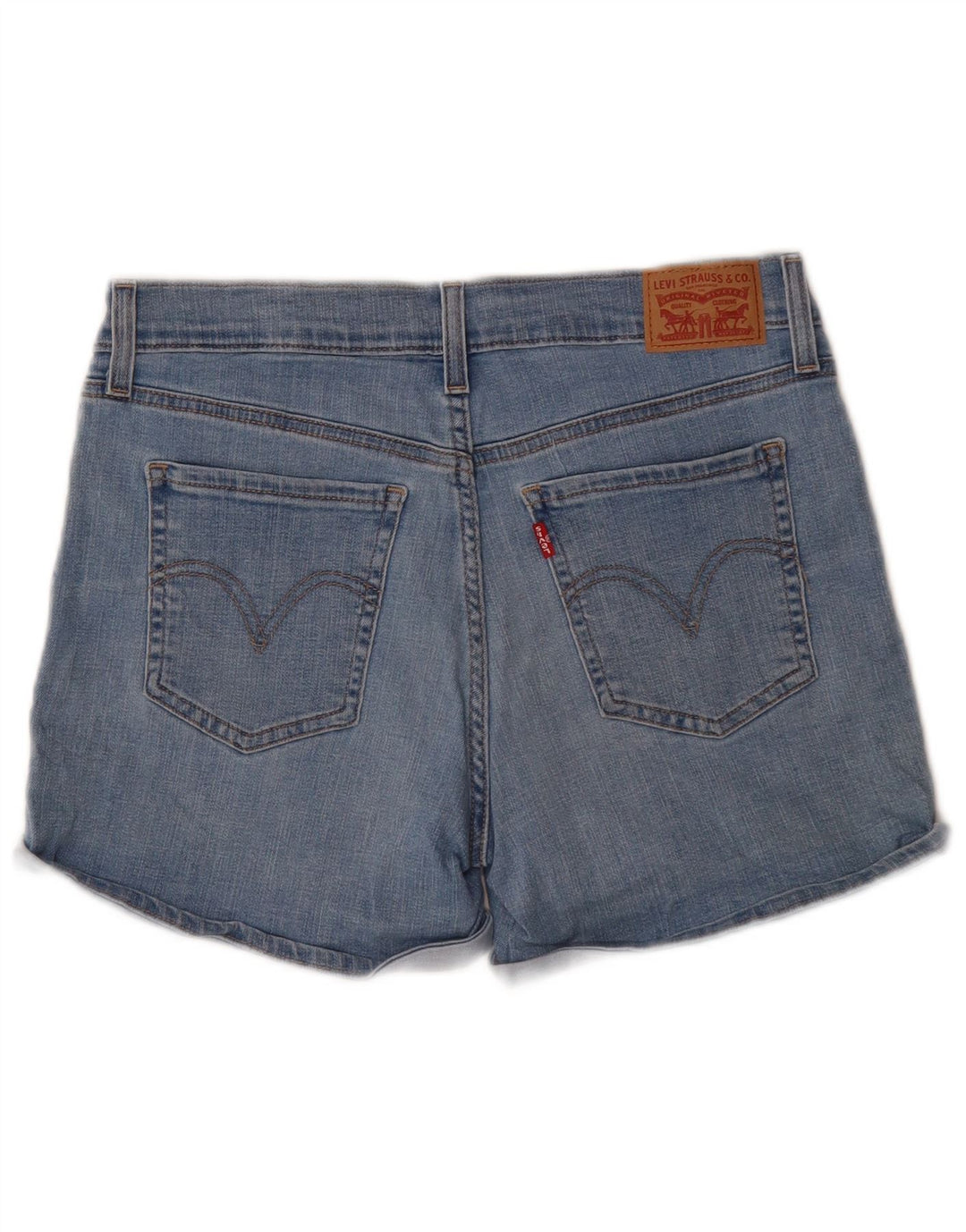 LEVI'S Damen Jeansshorts W29 mittelblaue Baumwolle