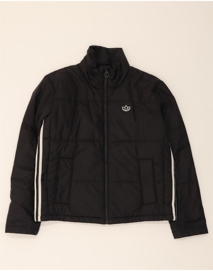 ADIDAS Womens Oversized Padded Jacket UK 8 Small Black Polyester Vintage Adidas and Second-Hand Adidas from Messina Hembry 