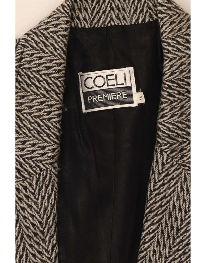 Coeli Premiere Damen-Blazer mit 2 Knöpfen, Größe IT 44, mittelgrau, Fischgrätenmuster