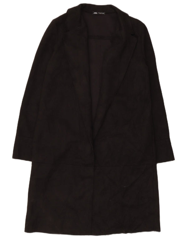 Zara Womens Open Overcoat UK 6 XS Schwarz