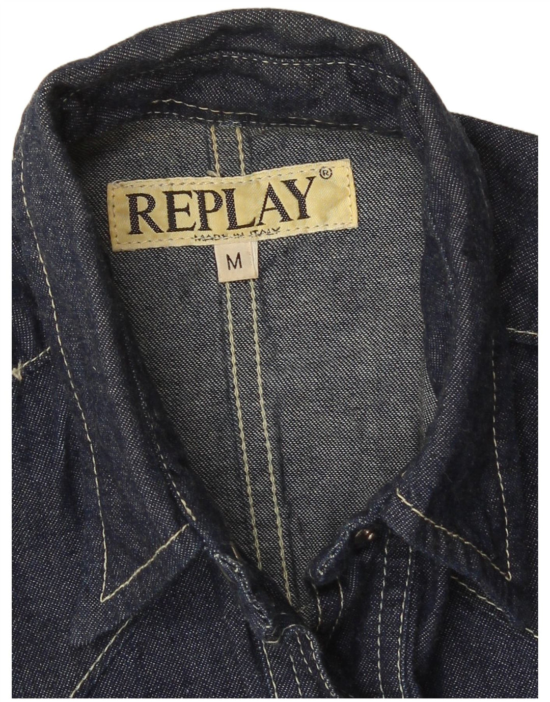 REPLAY Damen Jeanshemd UK 12 Medium Marineblau