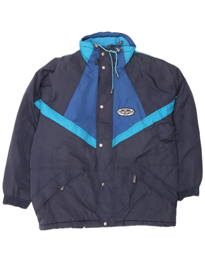 Brugi Herren-Skijacke mit Kapuze, IT 52 XL, marineblaues Colourblock-Polyamid
