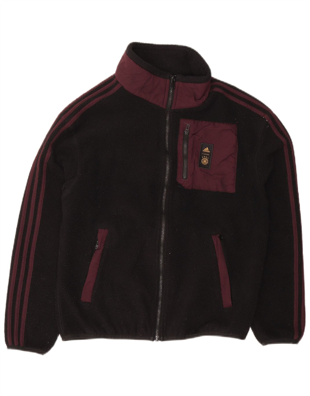 Adidas Herren Fleecejacke UK 36 Small Schwarz Colourblock Polyester
