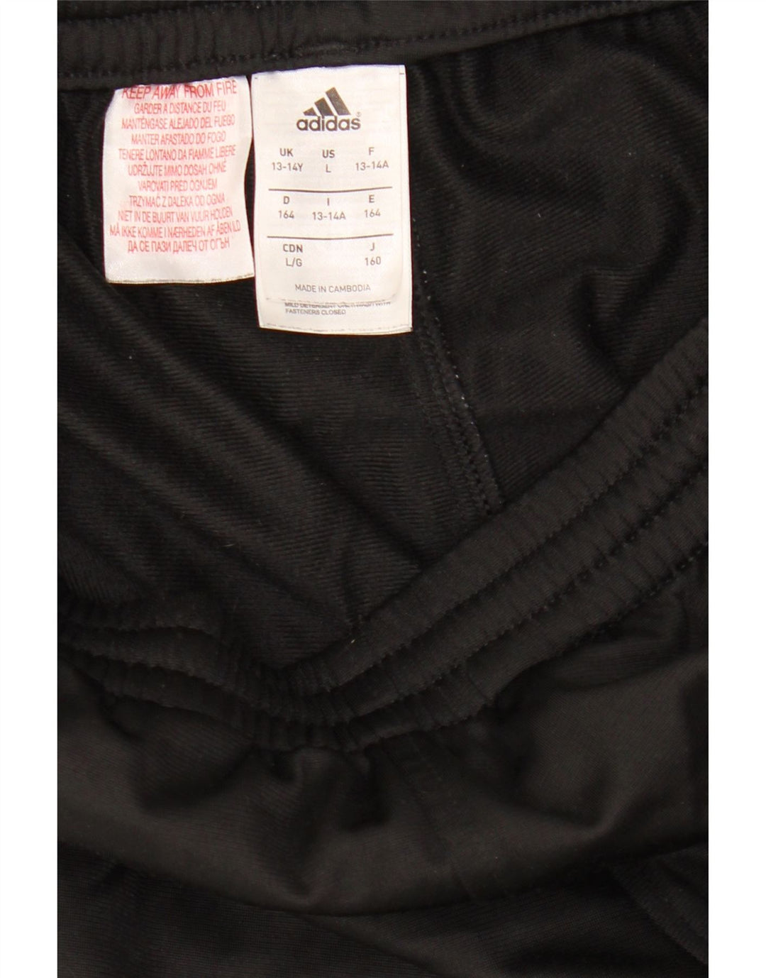 ADIDAS Boys Tracksuit Trousers Joggers 13-14 Years  Black Polyester