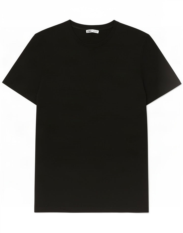 Zara Herren T-Shirt Top Medium Schwarz