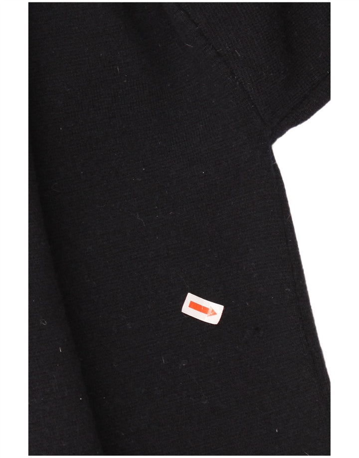 Jaeger Womens Crop Crew Neck Pullover Pullover UK 16 Große schwarze Wolle