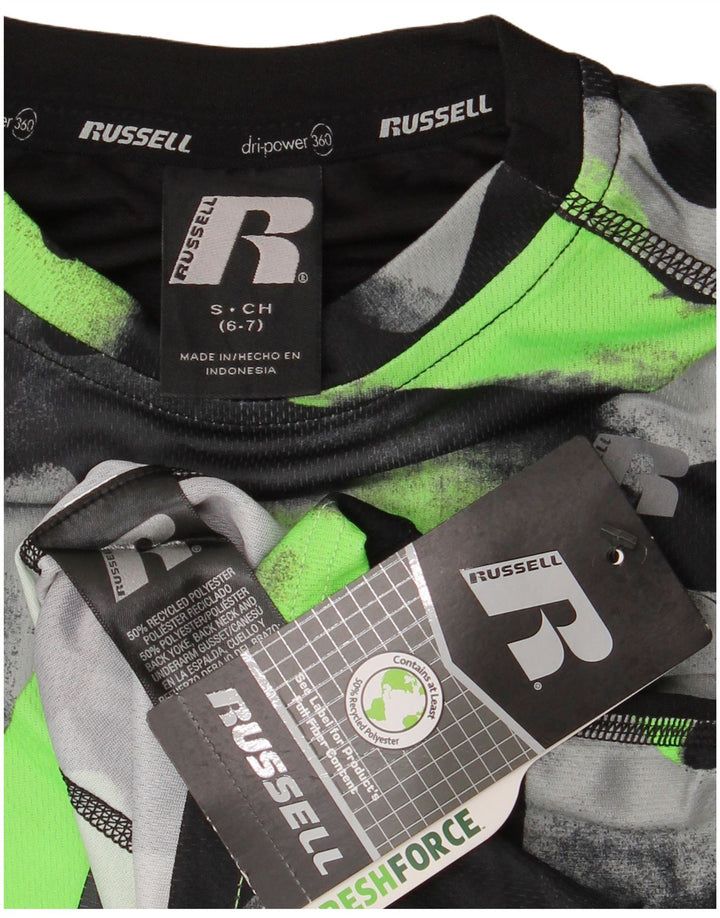 Russell Athletic Dri-Power-Oberteil für Jungen, langärmelig, 6–7 Jahre, Größe S, Schwarz