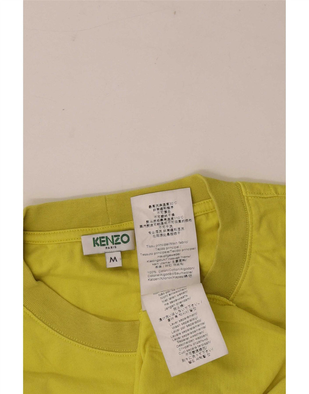 Kenzo Herren Grafik-T-Shirt-Oberteil aus mittelgelber Baumwolle